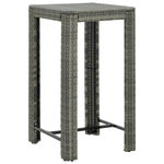 VIDAXL Table de bar de jardin Gris 60,5x60,5x110,5 cm Resine tressee