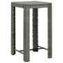 Voir la diapositive 1 : VIDAXL Table de bar de jardin Gris 60,5x60,5x110,5 cm Resine tressee