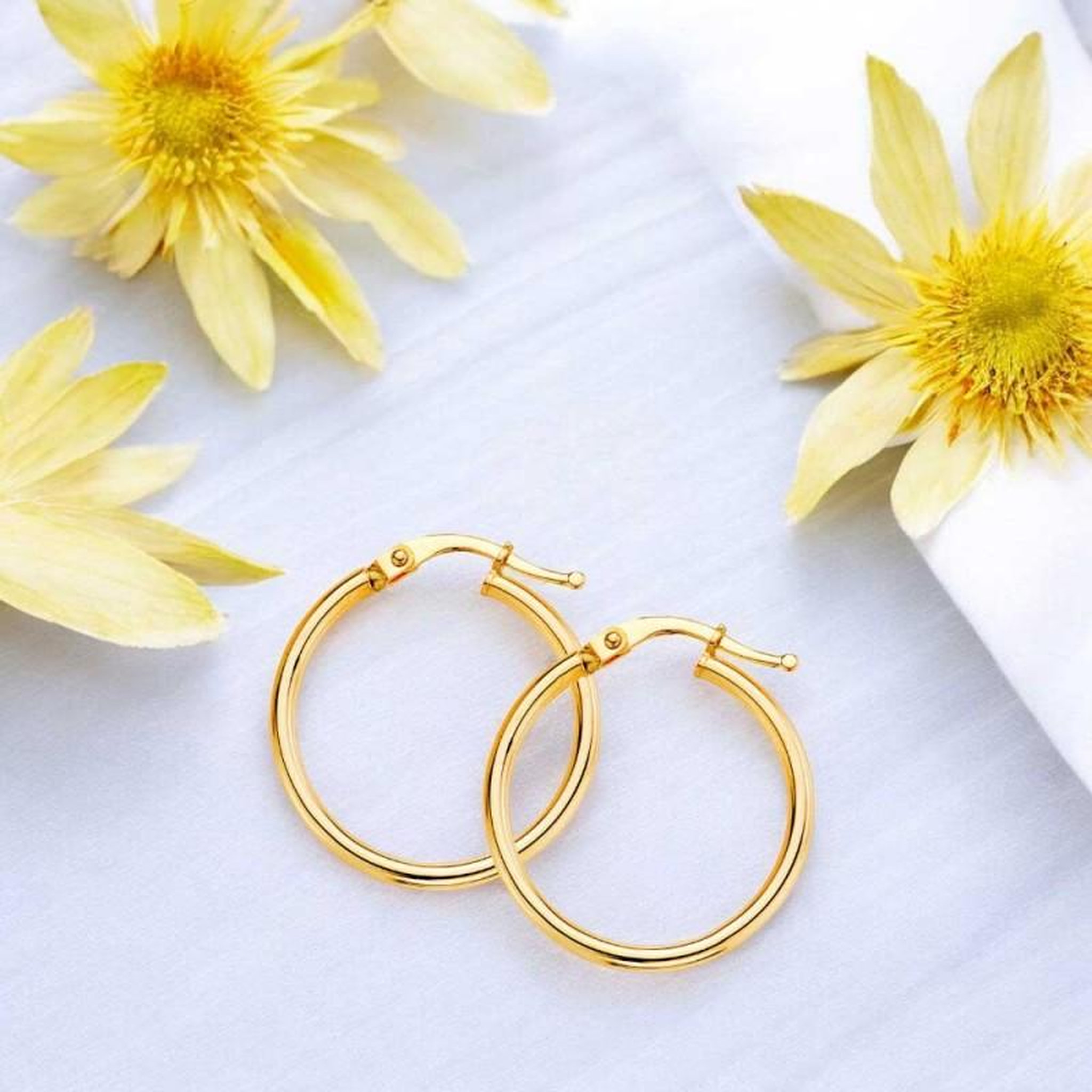 Voir la diapositive 4 : L'ATELIER D'AZUR Boucles d'Oreilles Or Jaune - Créoles Femme