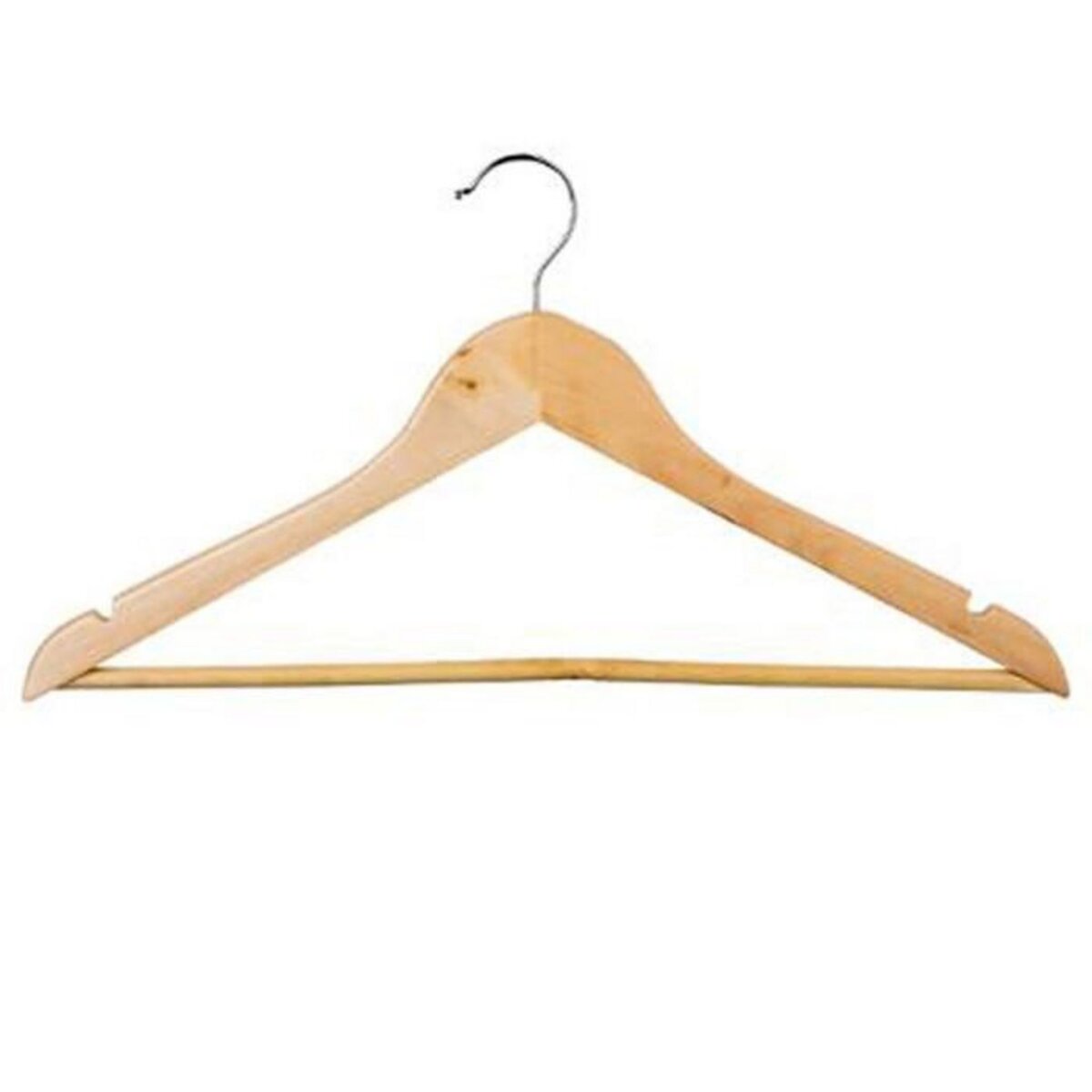 FIVE Lot de 8 Cintres en Bois 45cm Naturel