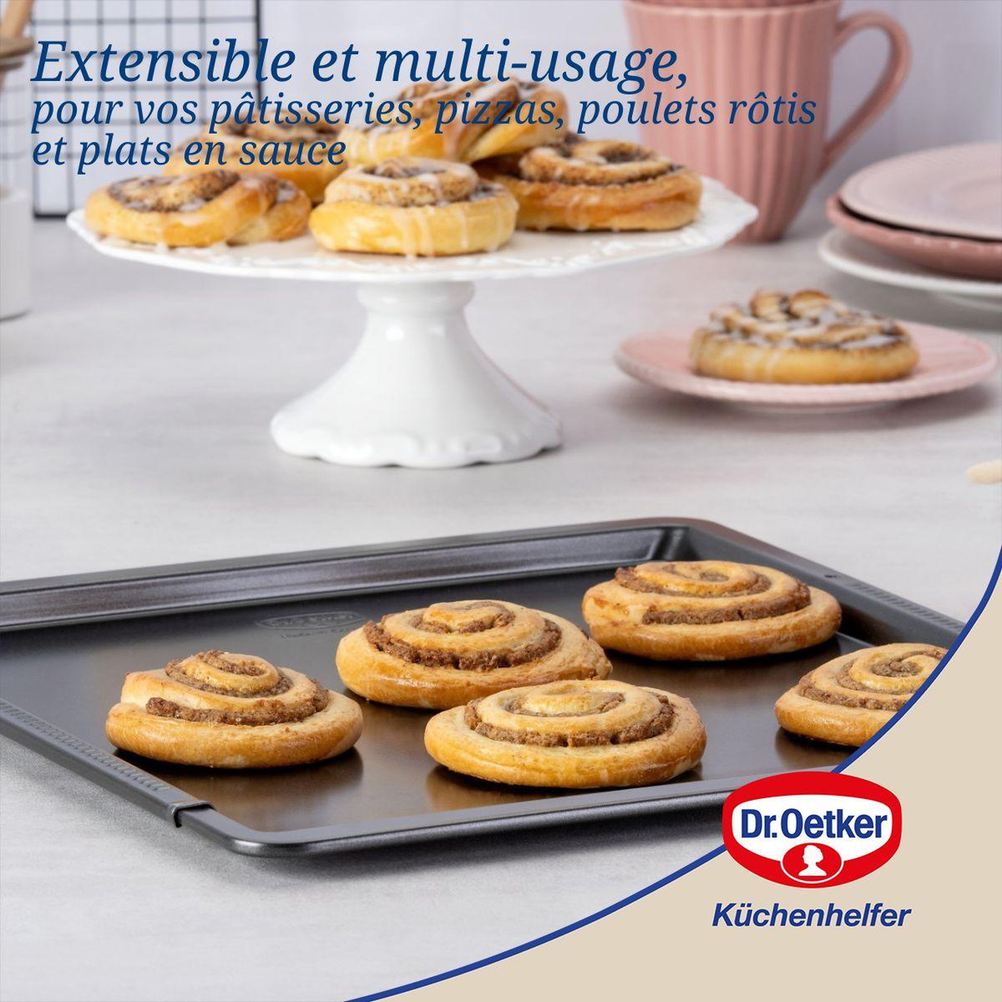 Voir la diapositive 4 : DR.OETKER Plaque four extensible 36 à 52 x 33 cm dr oetker tradition