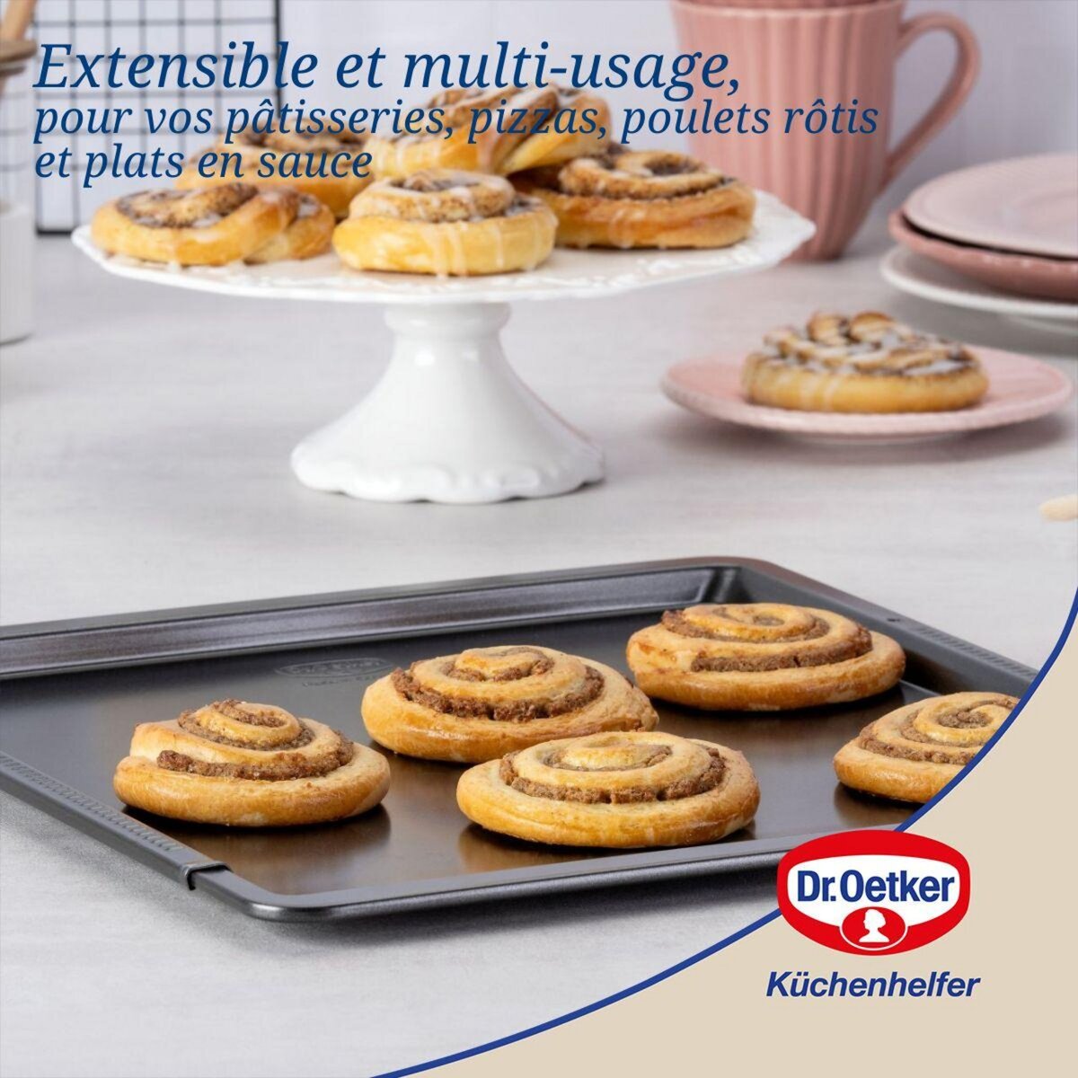 DR.OETKER Plaque four extensible 36 à 52 x 33 cm Dr Oetker Tradition