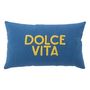 Voir la diapositive 1 : Paris Prix Coussin Déco en Coton  Dolte Vita  30x50cm Bleu