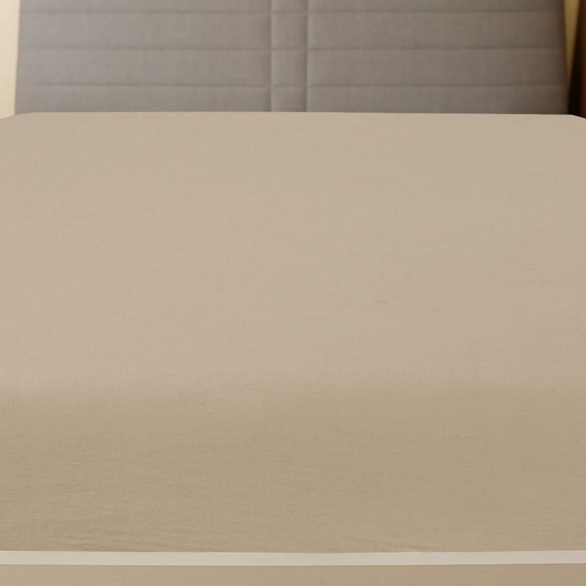 VIDAXL Drap-housse Jersey Taupe 90x200 cm Coton
