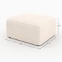 Voir la diapositive 5 : Rendez vous déco Pouf rectangulaire pour canapé modulable en velours blanc cassé-Mina