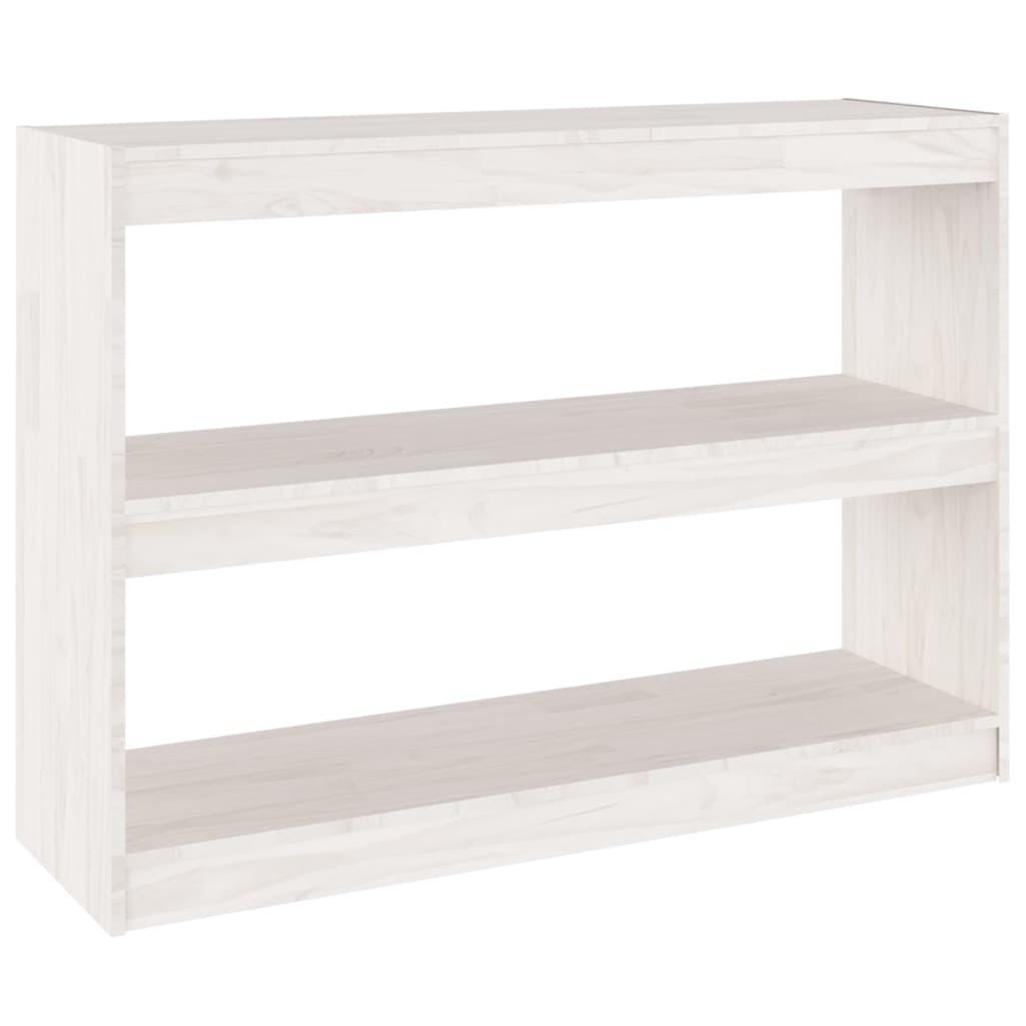 Voir la diapositive 2 : VIDAXL Bibliotheque/Separateur de piece Blanc 100x30x71,5cm Pin massif