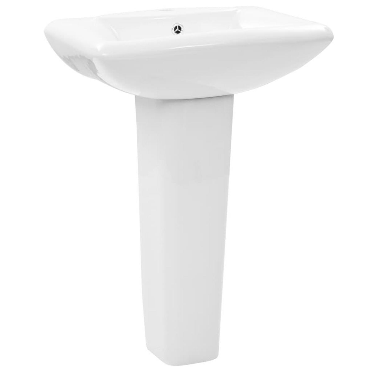 VIDAXL Lavabo autoportant avec socle Ceramique Blanc 580x470x200 mm