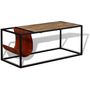 Voir la diapositive 5 : VIDAXL Table basse avec porte-revues Cuir veritable 110x50x45 cm
