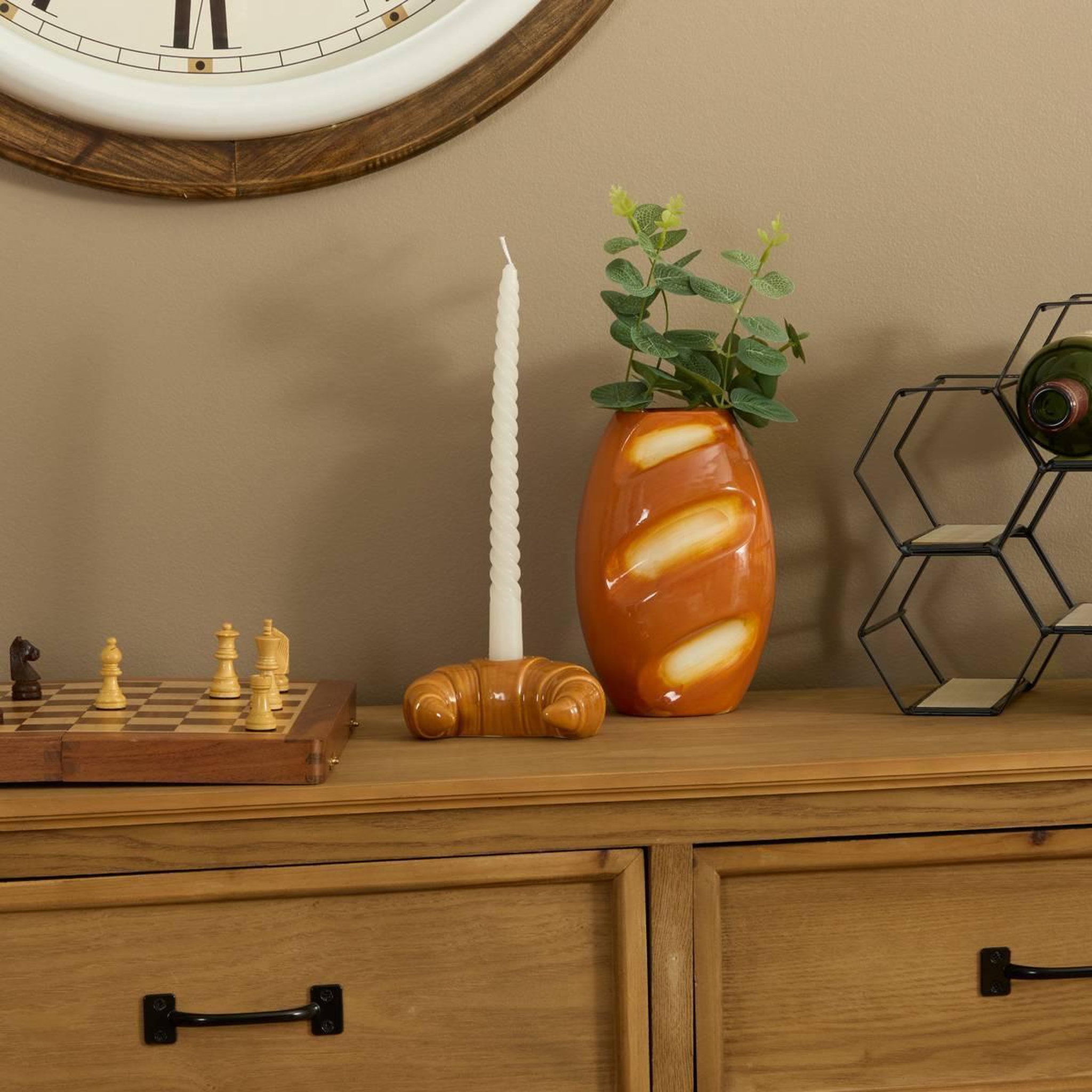Voir la diapositive 4 : ATMOSPHERA Vase déco baguette  fra  19cm marron