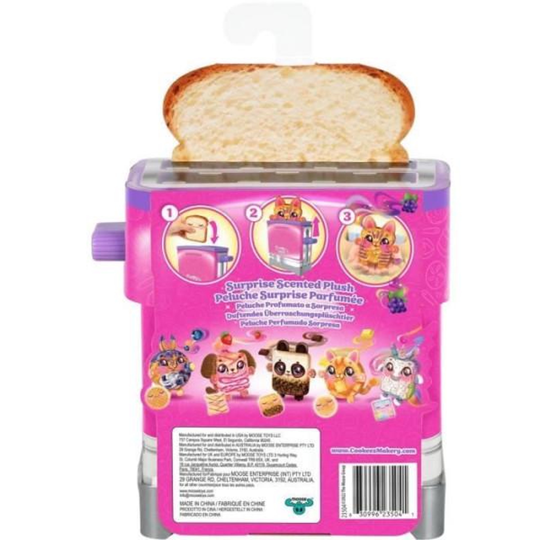 Voir la diapositive 2 : MOOSE TOYS Toasty treatz - moose toys - cookeez makery - peluche parfumée en forme de toast, grille-pain interactif, modele peluche aléat