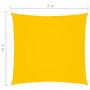 VIDAXL Voile de parasol Tissu Oxford carre 2x2 m Jaune