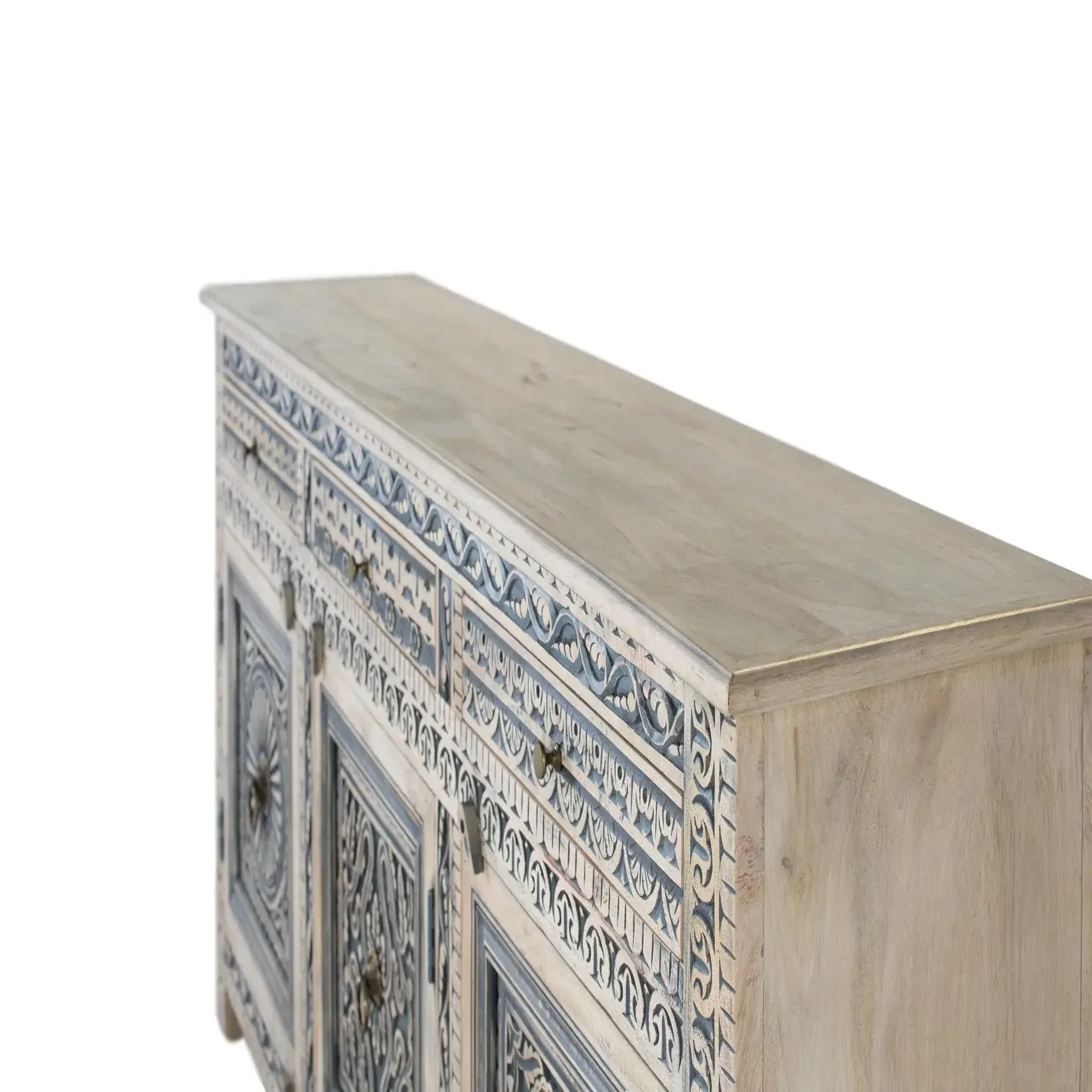 Voir la diapositive 4 : GINER Y COLOMER SL Buffet en bois de manguier 190cm style ethnique colonial sculpté