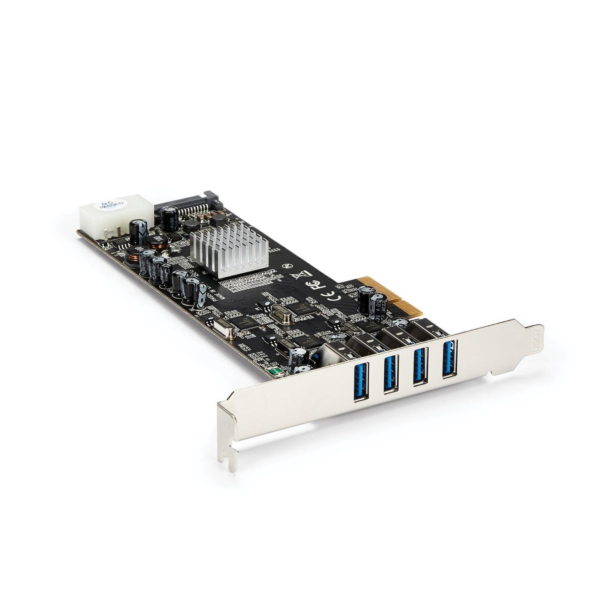 Startech Startech.com carte contrôleur pci express vers 4 ports usb 3.0 avec 4 voies dédiés de 5 gb/s - uasp - alim sata / lp4