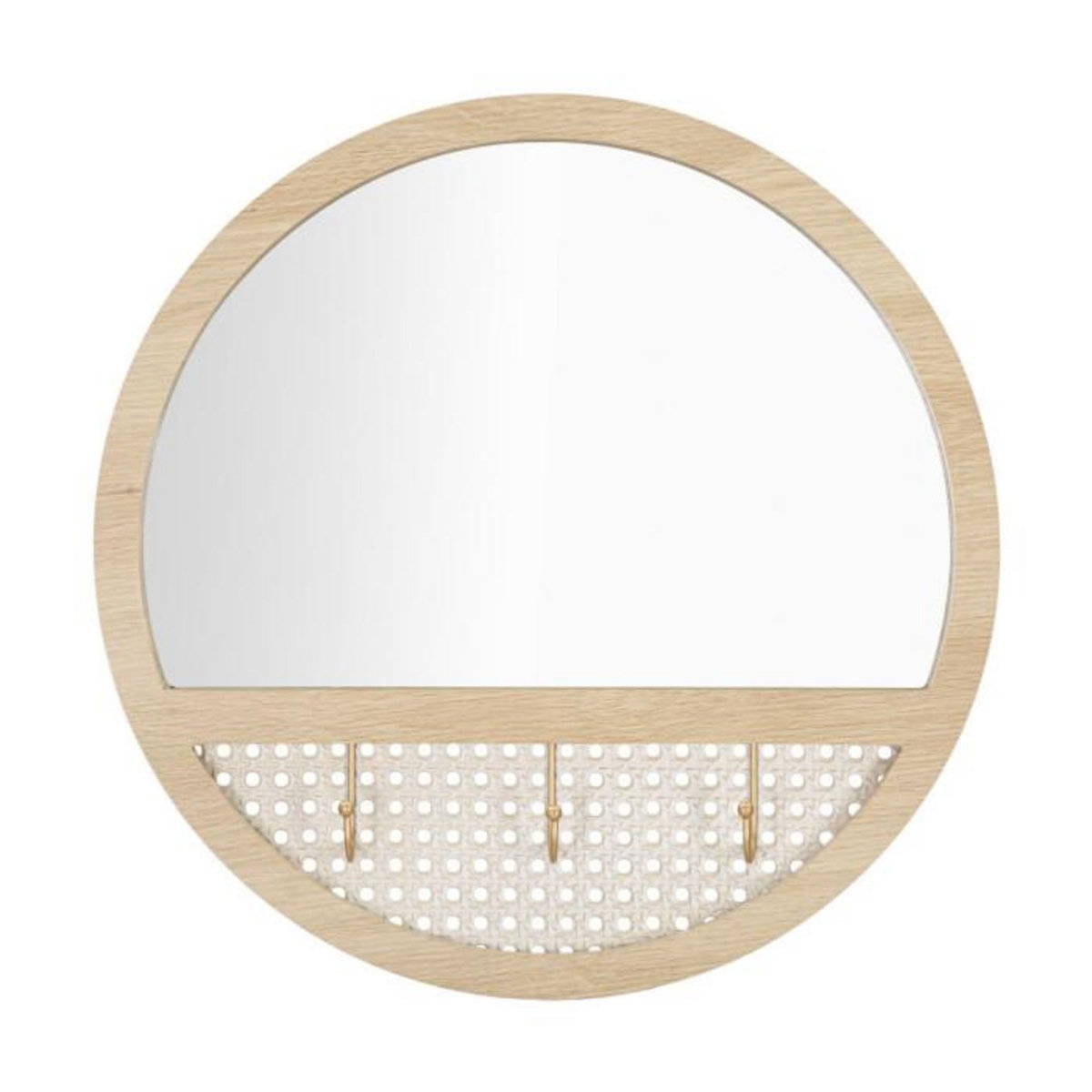 Paris Prix Miroir Mural Avec 3 Crochets  Fuji  50cm Naturel