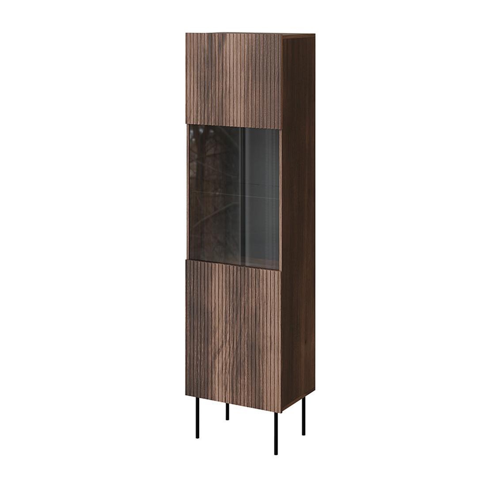 Voir la diapositive 1 : BEST MOBILIER Franco - vitrine - effet bois - 1 porte - 183 cm
