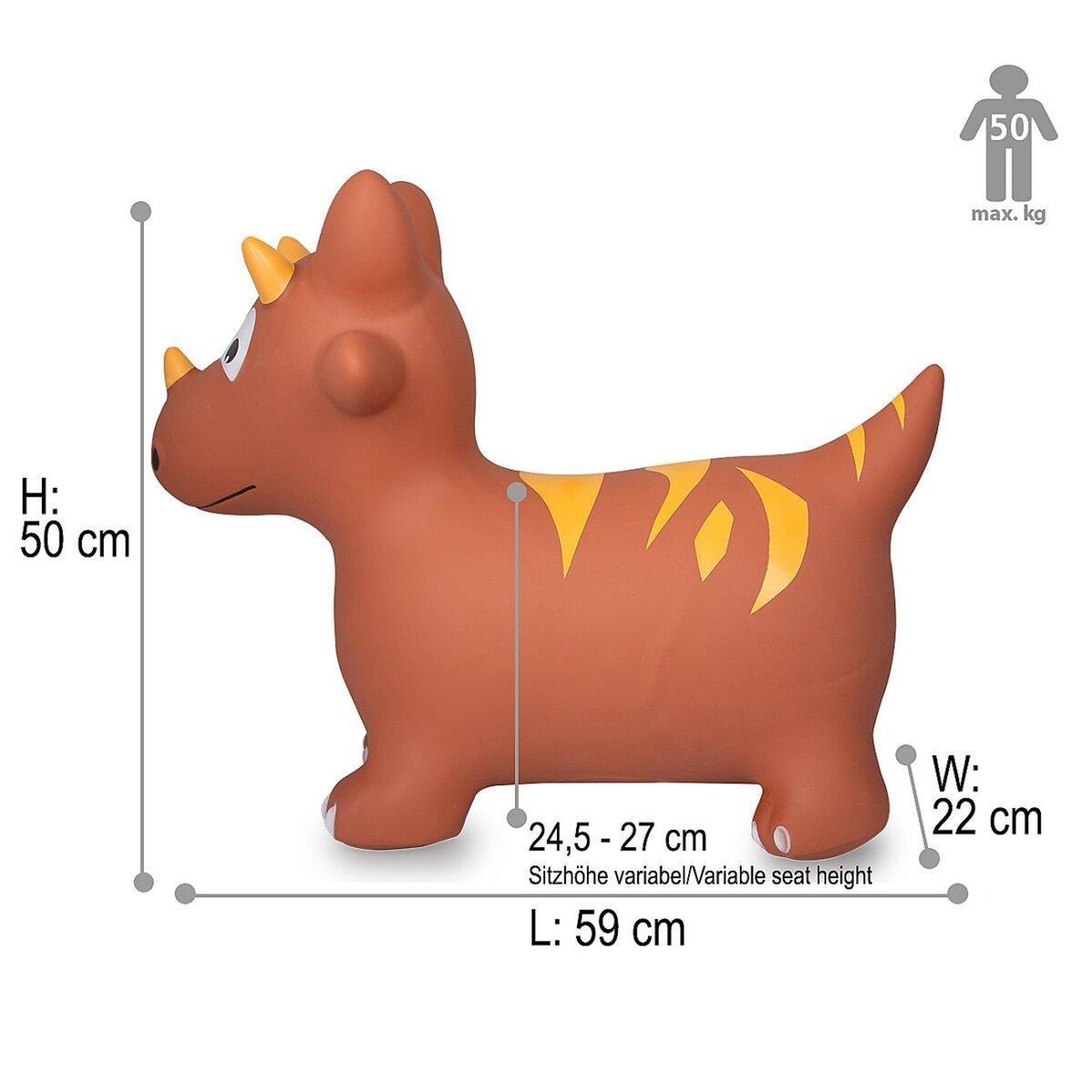 Voir la diapositive 2 : Jamara Animal rebondissant dino hoppydoo avec pompe