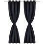 Voir la diapositive 2 : VIDAXL 2 pcs Rideau Blackout Occultant Noir avec Œillets en metal 135x245cm