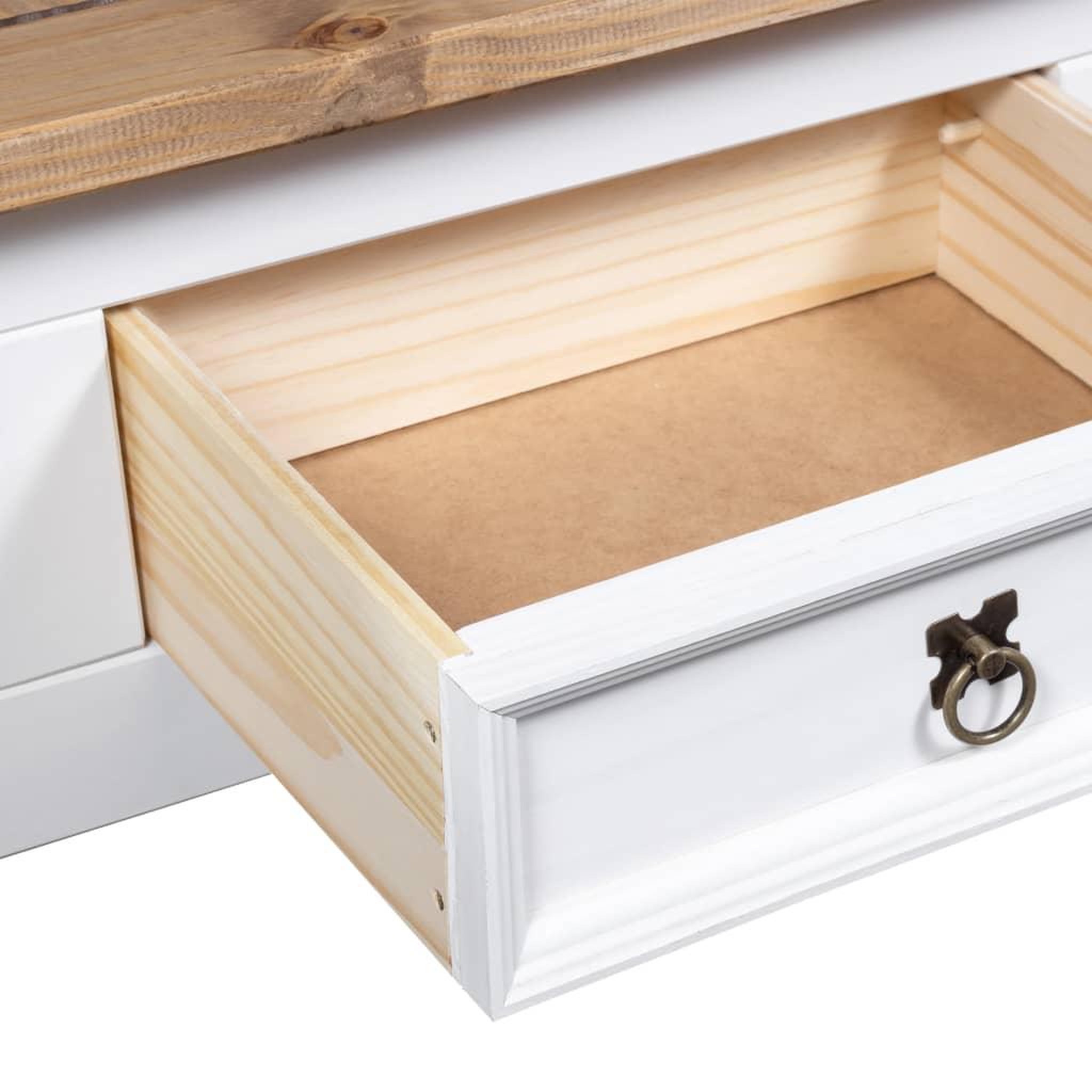 Voir la diapositive 4 : VIDAXL Table basse Pin mexicain Gamme  Blanc 100x55x44 cm
