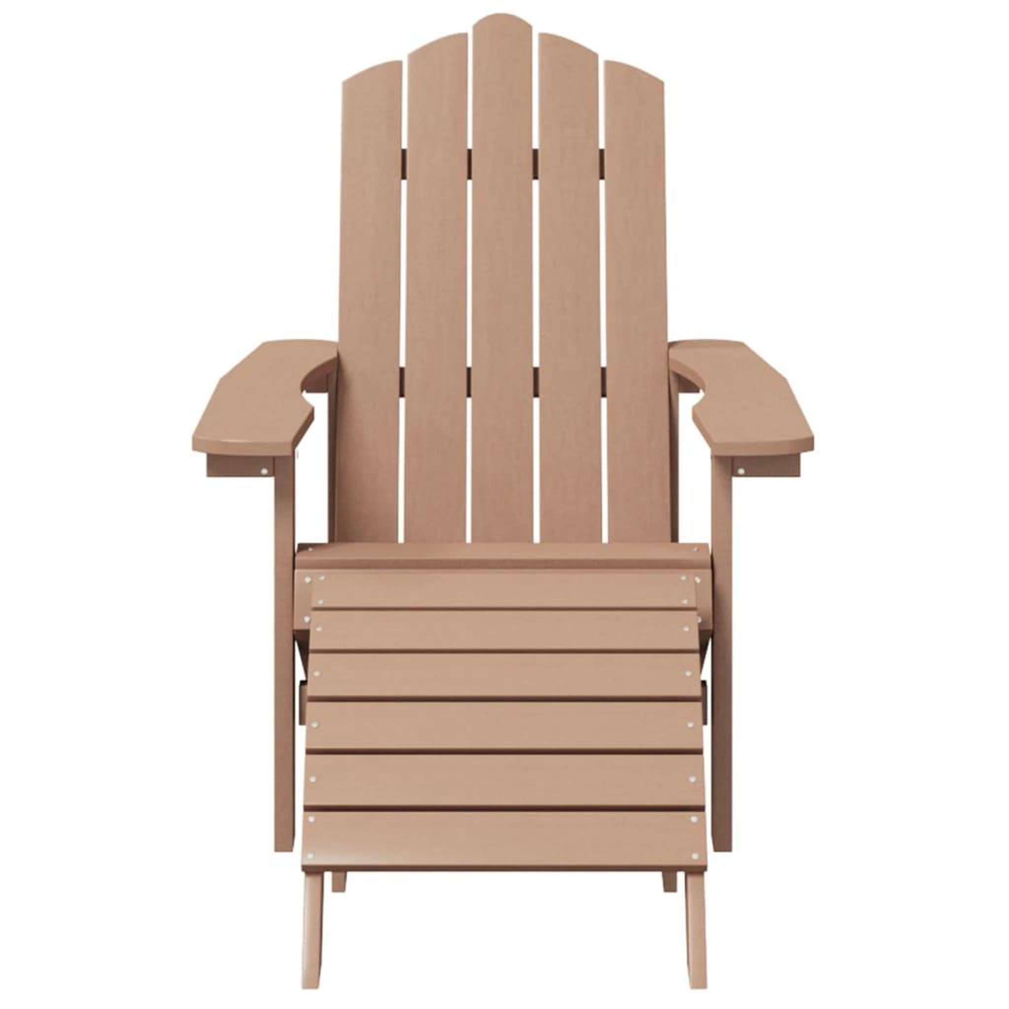 Voir la diapositive 3 : VIDAXL Chaise de jardin Adirondack avec repose-pied PEHD marron