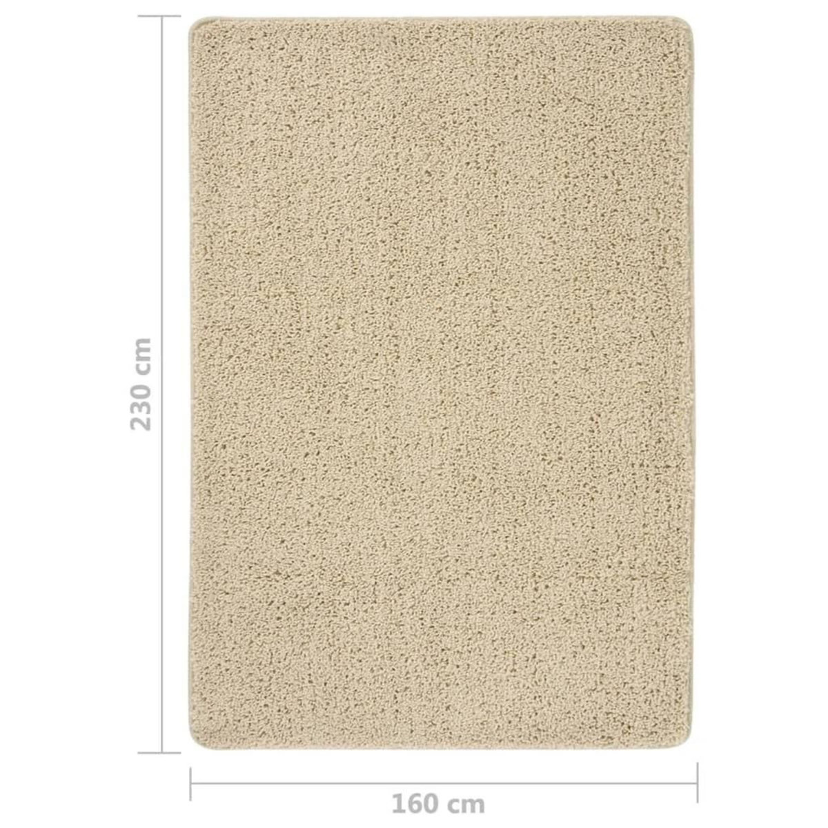 VIDAXL Tapis shaggy antiderapant Creme 160x230 cm