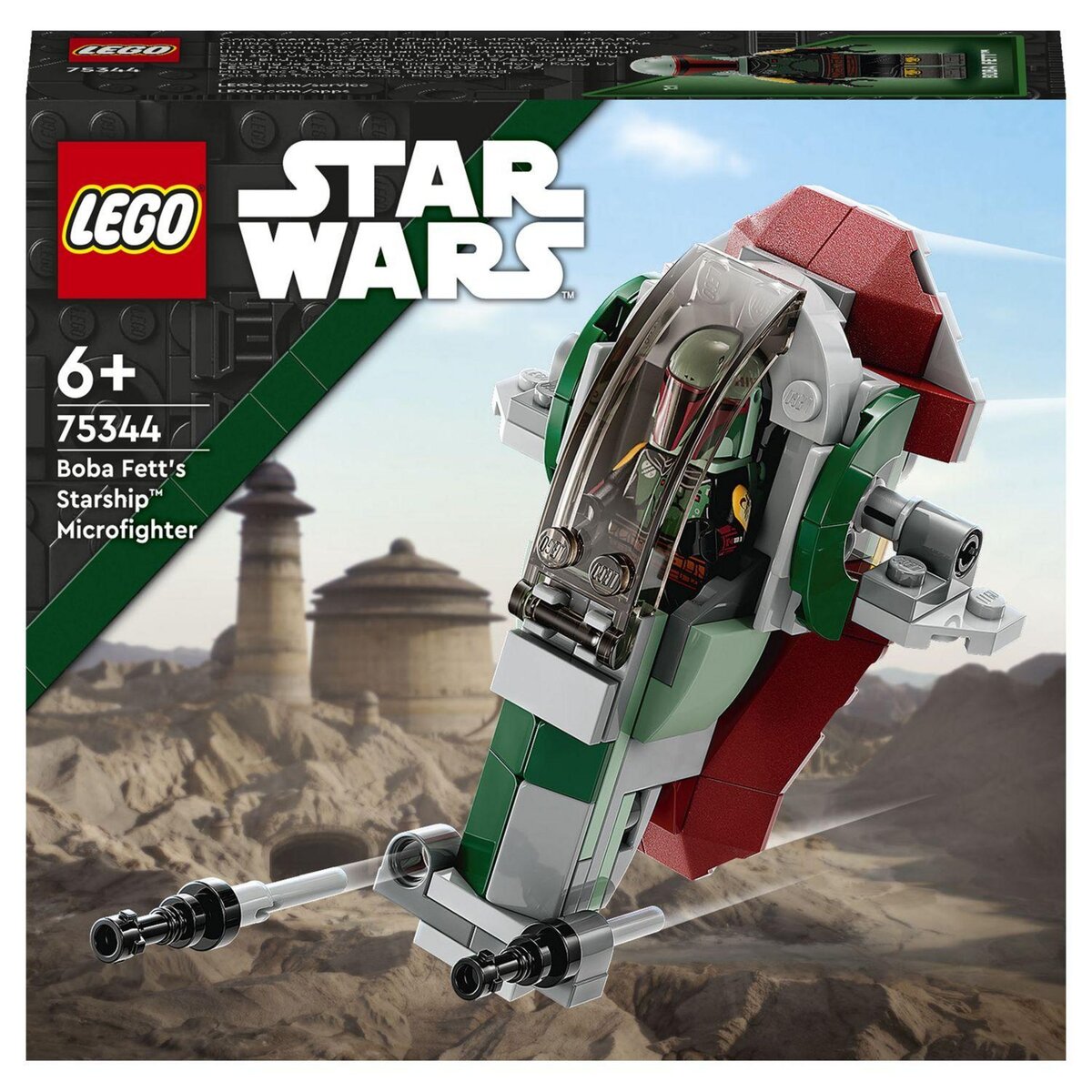 LEGO Star Wars 75344 Le micro vaisseau de Boba Fett,  Jouet Véhicule avec Lanceurs et Ailes Ajustables, Figurines, Le Mandalorien, Enfants 6 Ans