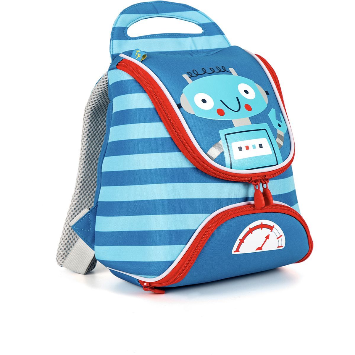 AUCHAN Sac maternelle bleu à rayures imprimé ROBOT