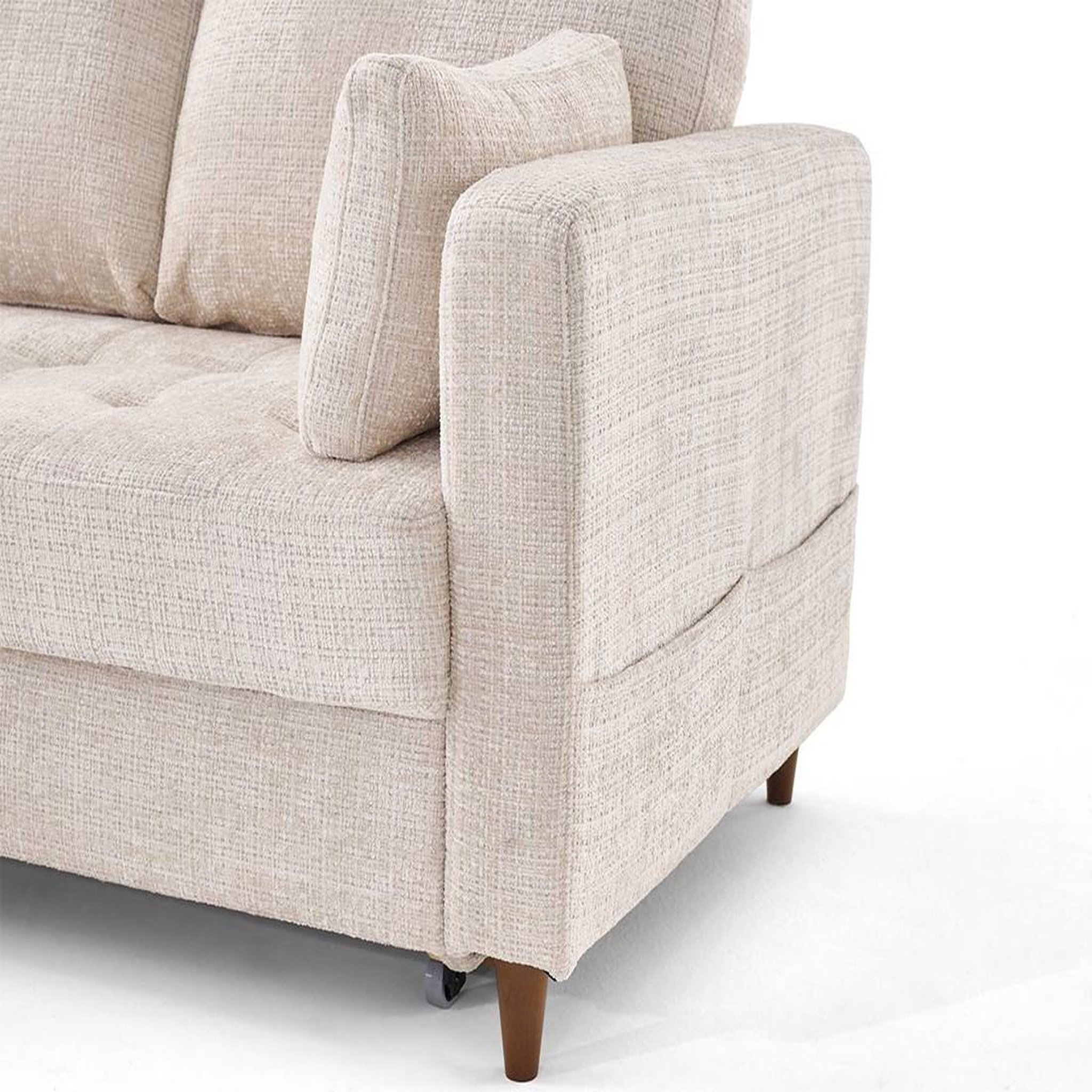 Voir la diapositive 6 : BEST MOBILIER Anna - canapé d'angle gauche 5 places convertible en velours texturé