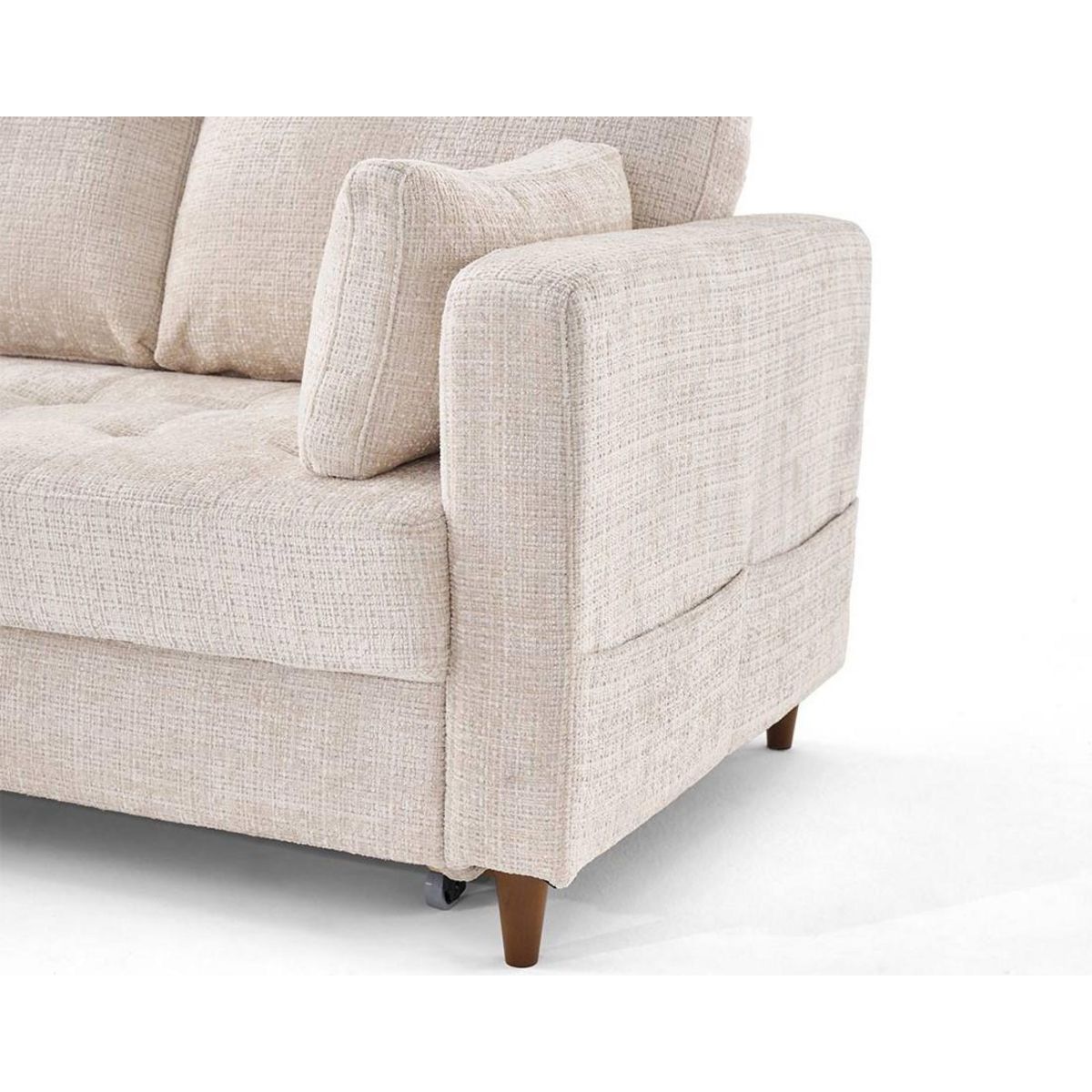 LISA DESIGN Anna - canapé d'angle gauche 5 places convertible en velours texturé