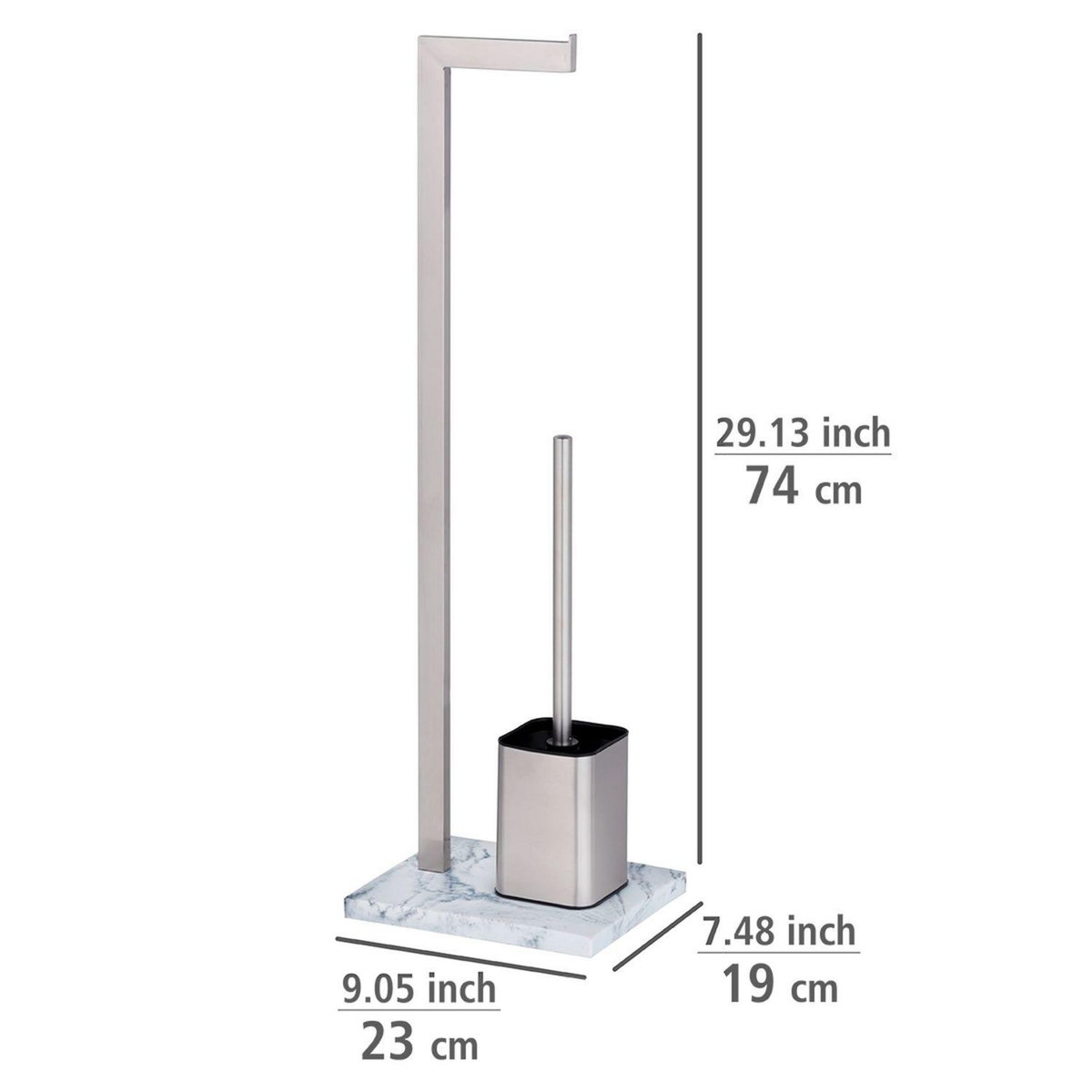 Wenko Serviteur WC Aprilia avec porte-rouleau et brosse à WC - Argent
