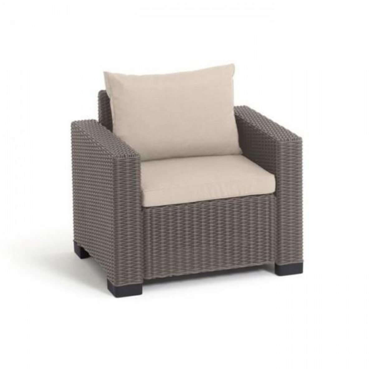 ALLIBERT by KETER Salon de jardin résine tressée imitation rotin ALLIBERT avec table basse - 5 personnes - California - Beige