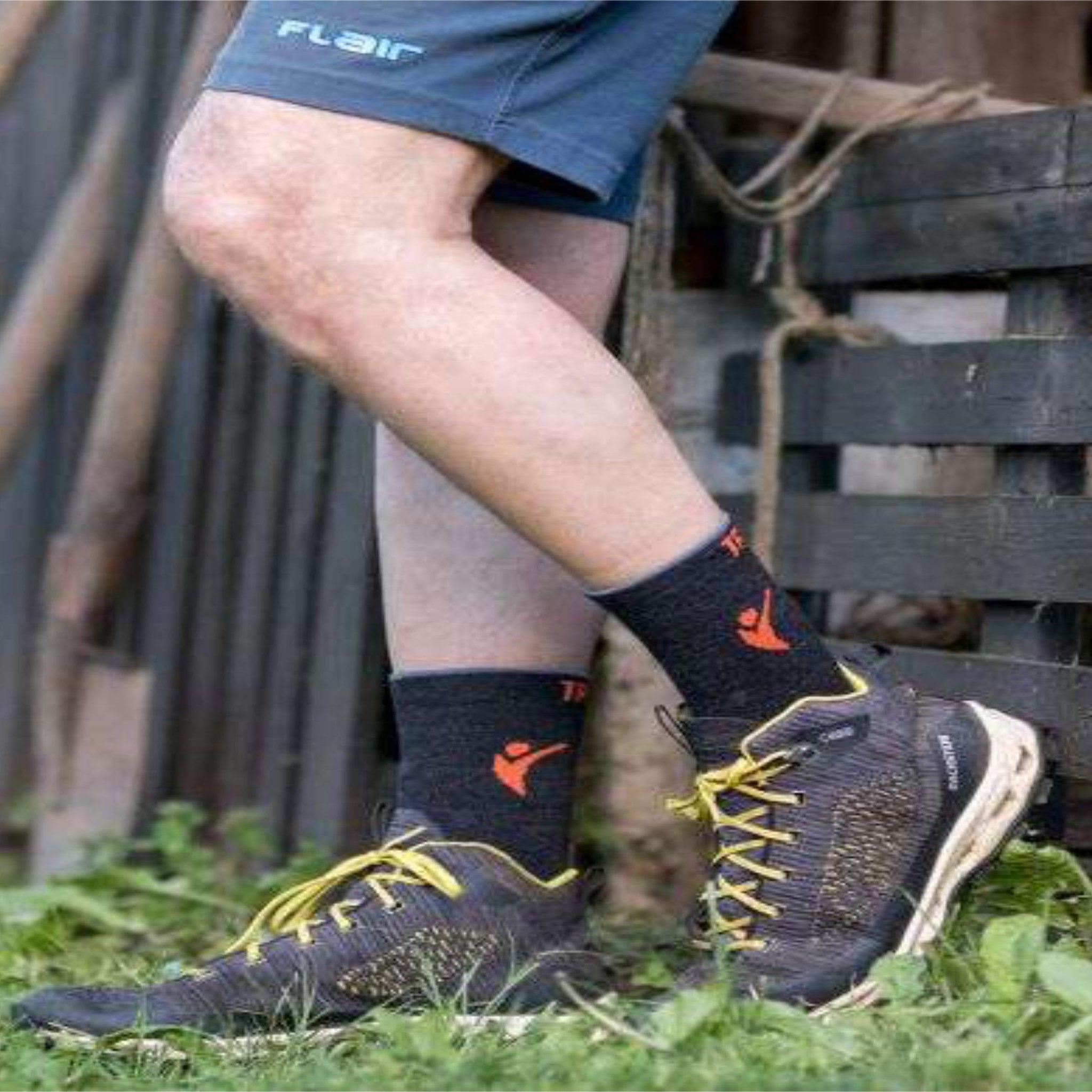 Voir la diapositive 2 : TRY TO FLY Chaussettes de randonnée fines laine mérinos anthracites