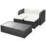 Voir la diapositive 4 : VIDAXL Salon de jardin 4 pcs avec coussins Resine tressee Noir