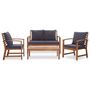 Voir la diapositive 2 : VIDAXL Salon de jardin 4 pcs avec coussins Bois d'acacia solide