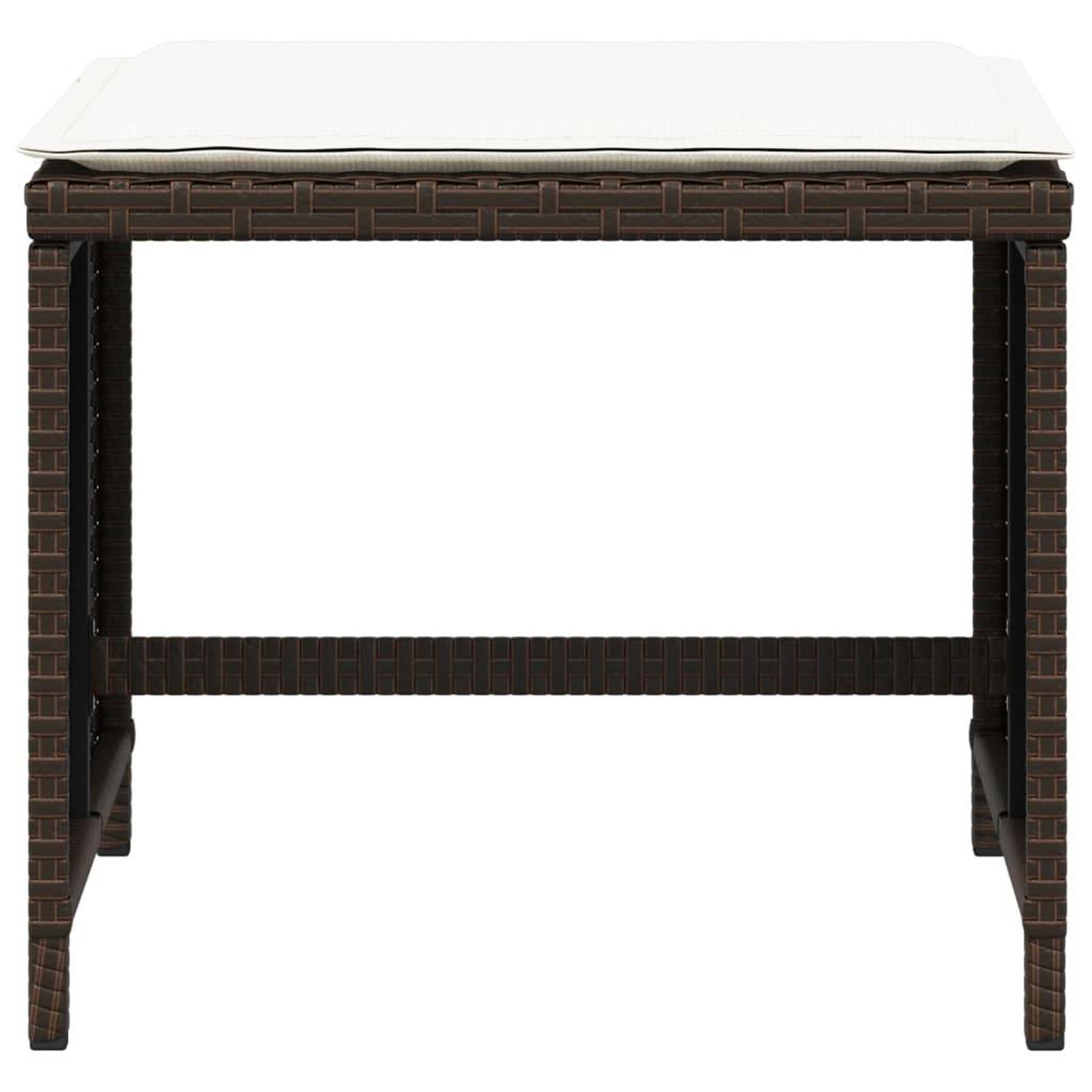 Voir la diapositive 5 : VIDAXL Tabourets de jardin et coussins lot de 4 marron resine tressee