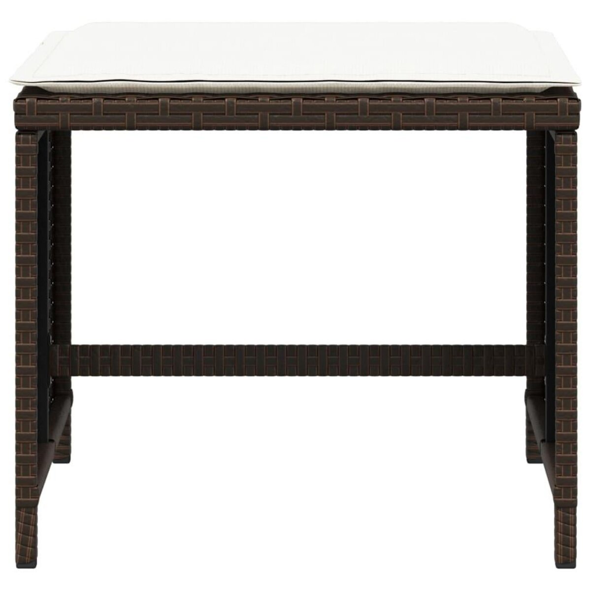 VIDAXL Tabourets de jardin et coussins lot de 4 marron resine tressee