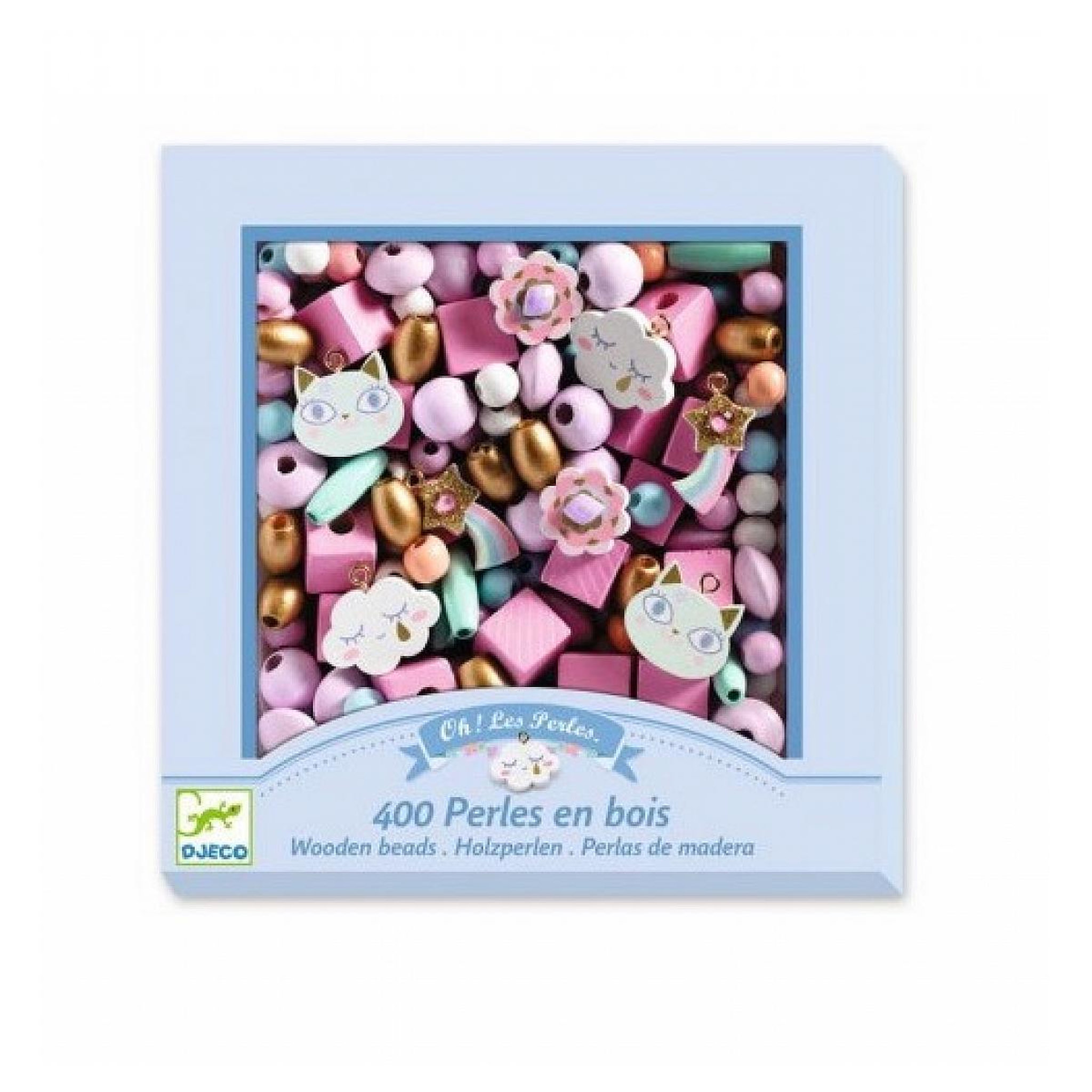 Djeco Perles en bois arc en ciel