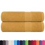 Voir la diapositive 2 : VIDAXL Serviettes de bain 2 pcs doré 100x150 cm 360 g m² 100% coton