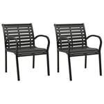 VIDAXL Chaises de jardin lot de 2 Acier et WPC Noir