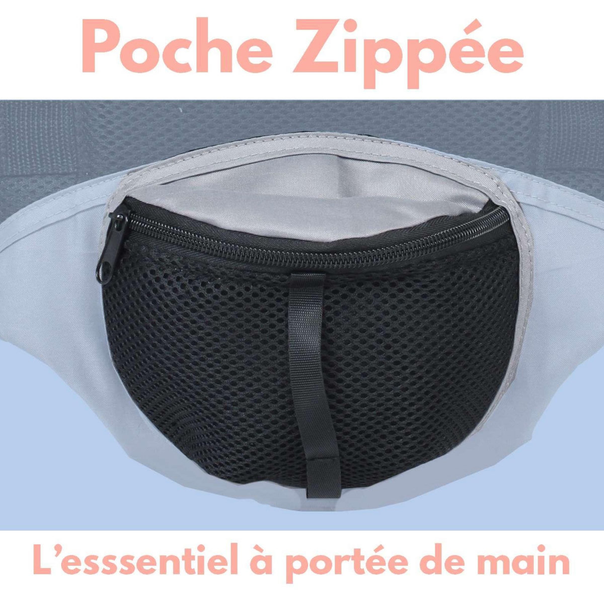 BAMBISOL Bambisol Porte Bébé Ventral | Bavoir Intégré, Visière | Noir Taupe