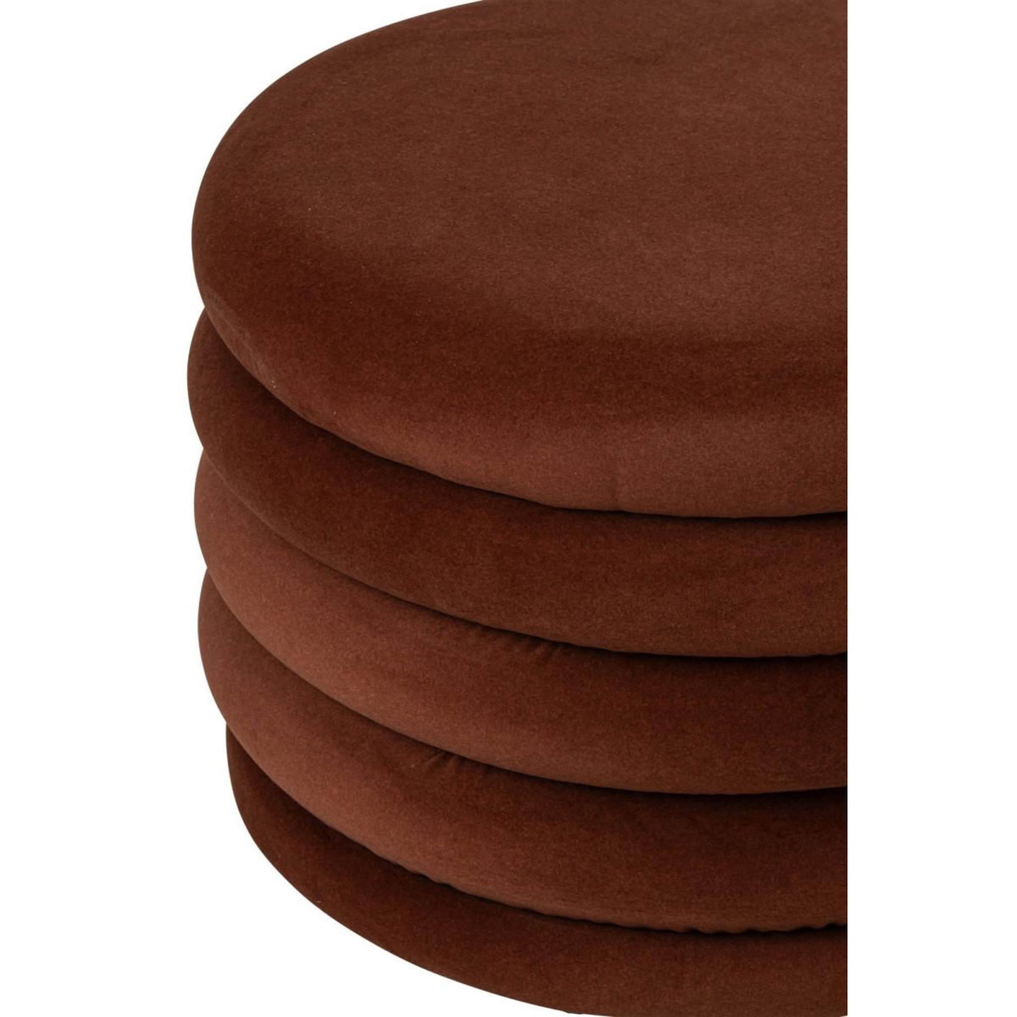 Voir la diapositive 4 : J-LINE Pouf coffre côtelé  mich  59cm rouille