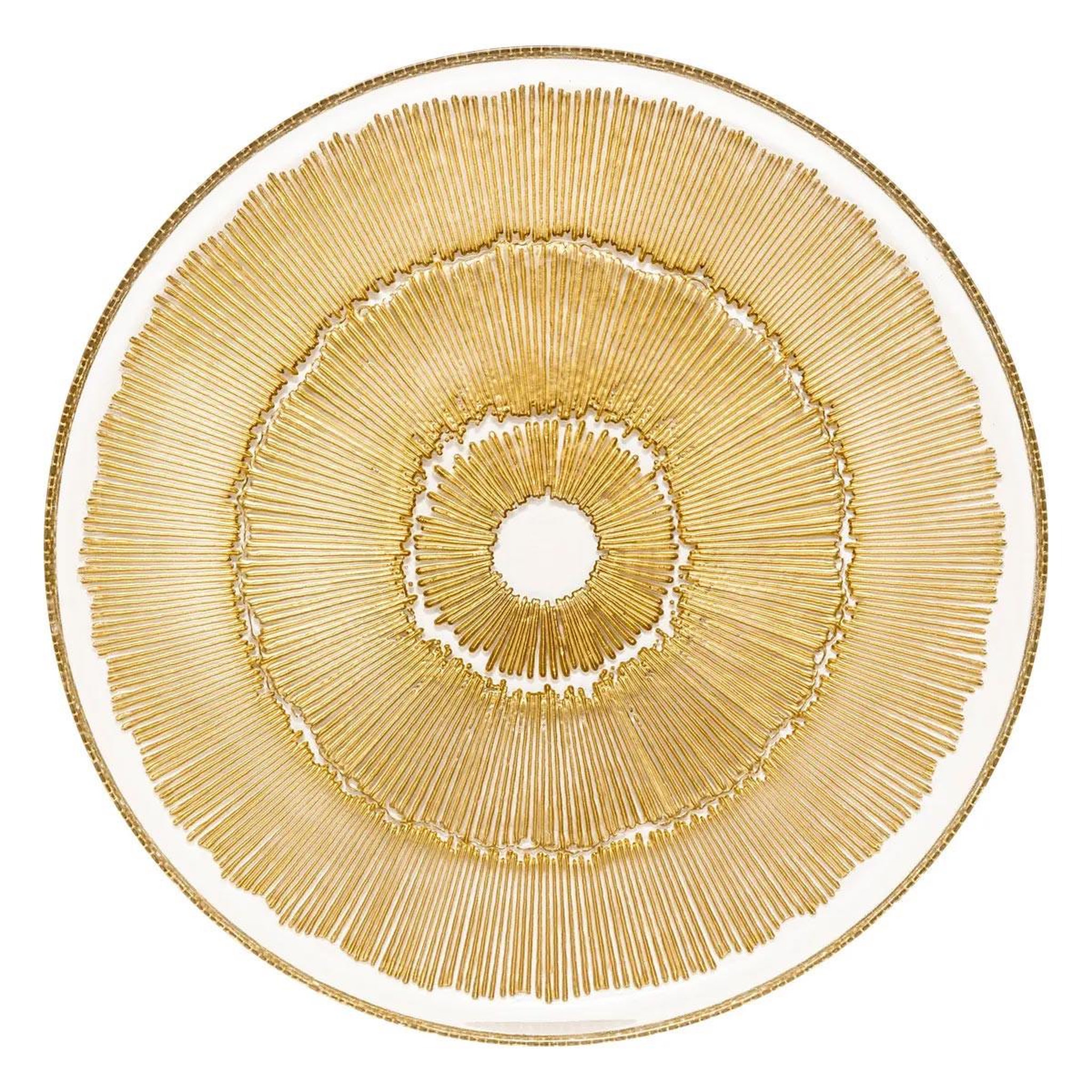 SECRET DE GOURMET Assiette de présentation plate  celeste  33cm doré