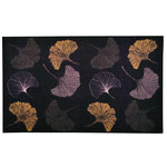 HABITABLE Tapis Must en velours imprimé Ginkgo. Coloris disponibles : Noir