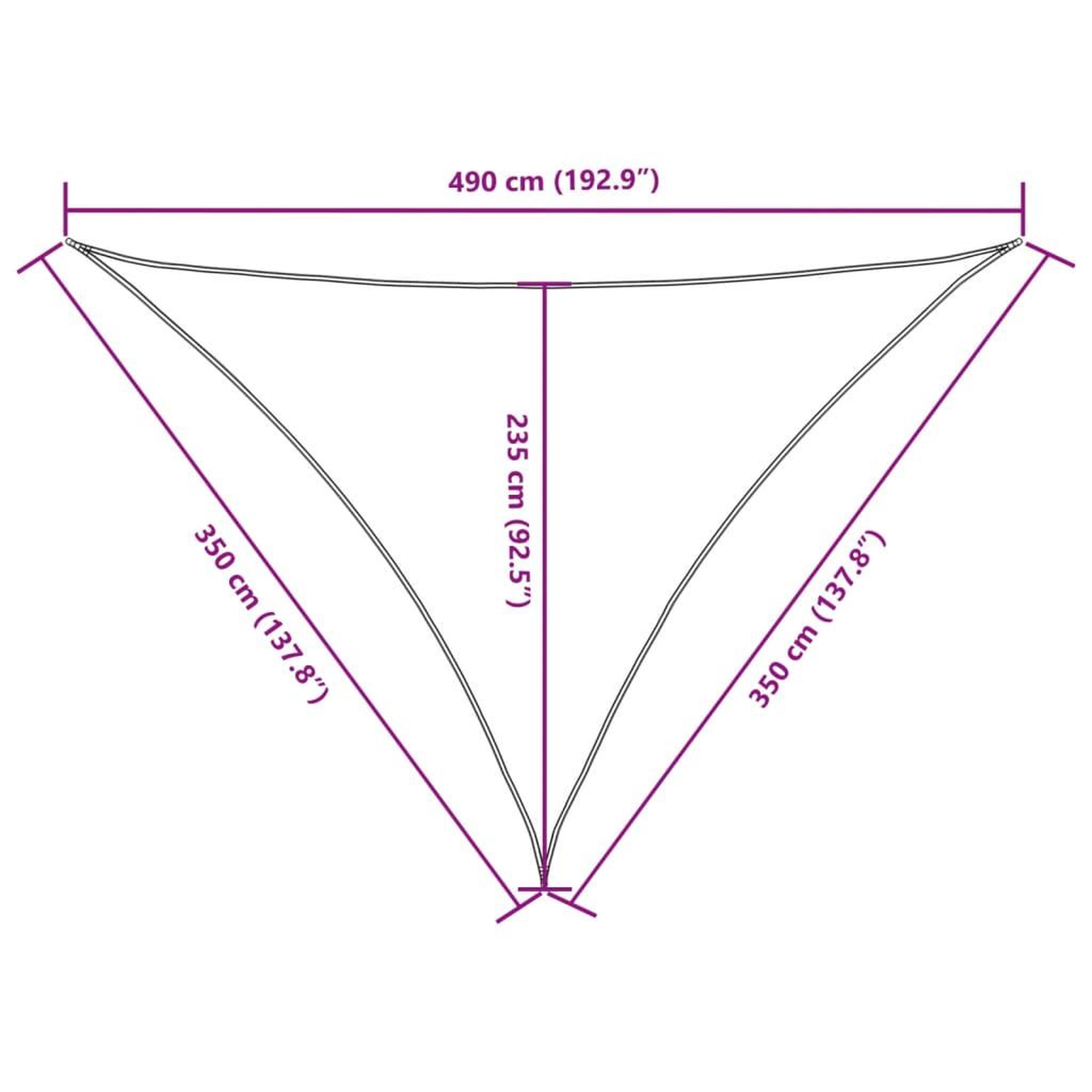 Voir la diapositive 6 : VIDAXL Voile de parasol tissu oxford triangulaire 3,5x3,5x4,9 m creme