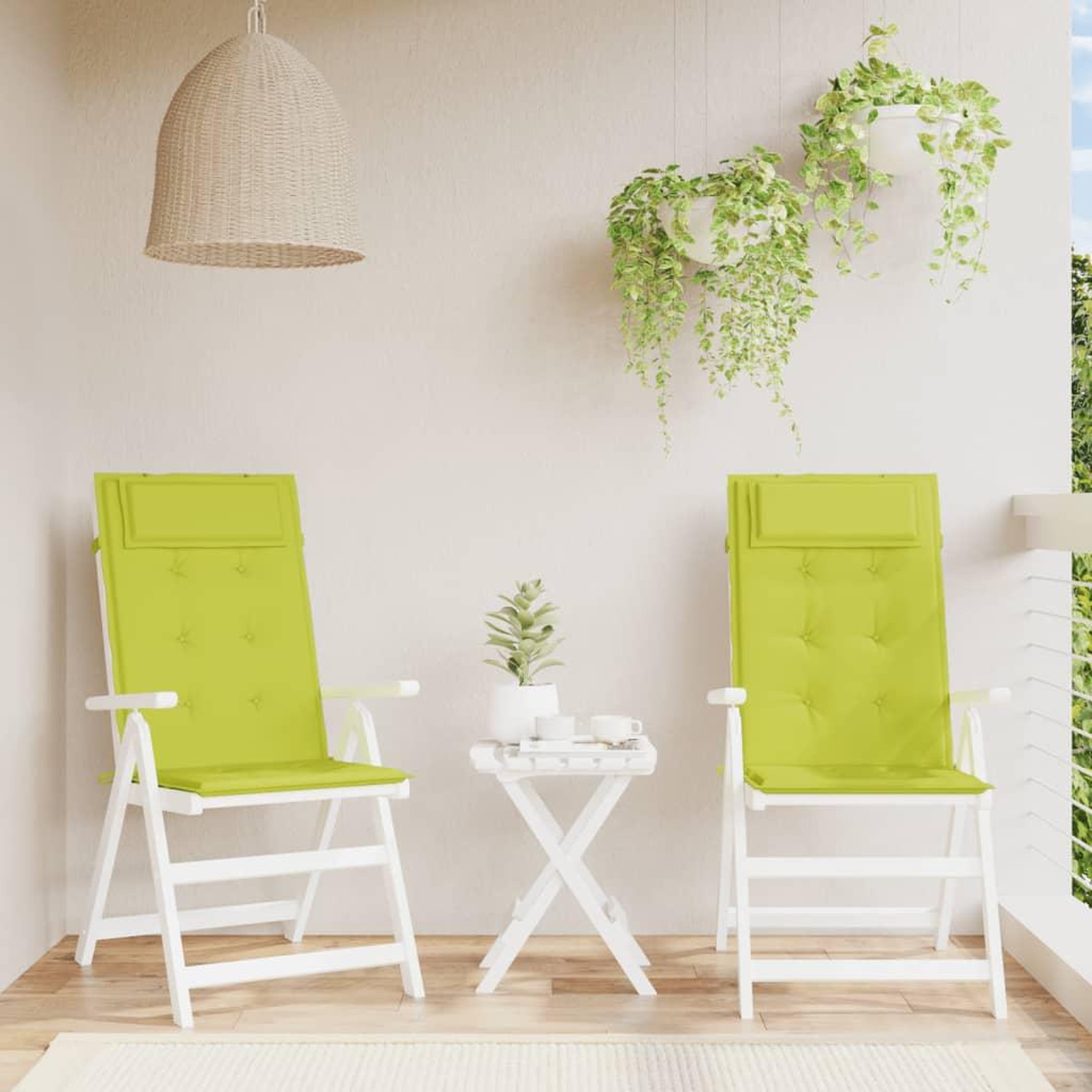 VIDAXL Coussins de chaise a dossier haut lot de 2 vert vif