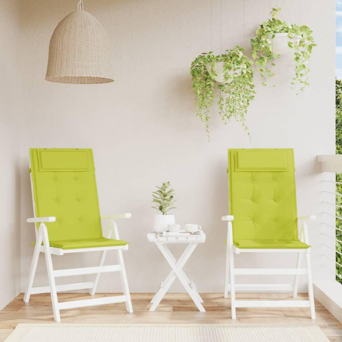 VIDAXL Coussins de chaise a dossier haut lot de 2 vert vif