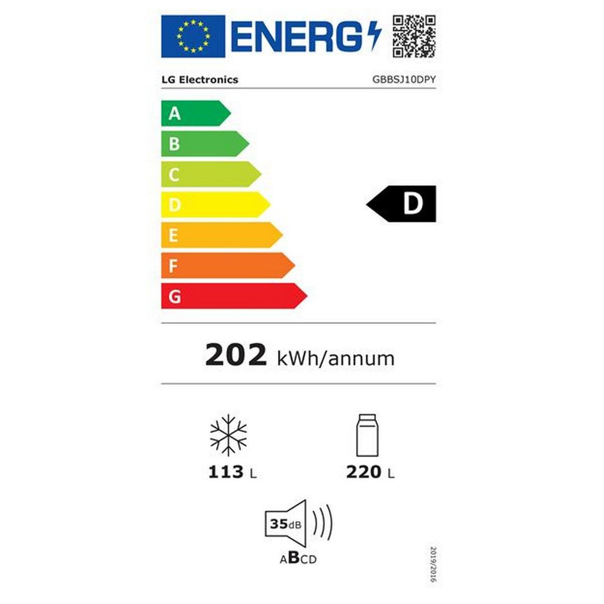 Voir la diapositive 2 : LG Réfrigérateur combiné 60cm 333l nofrost silver - gbbsj10dpy