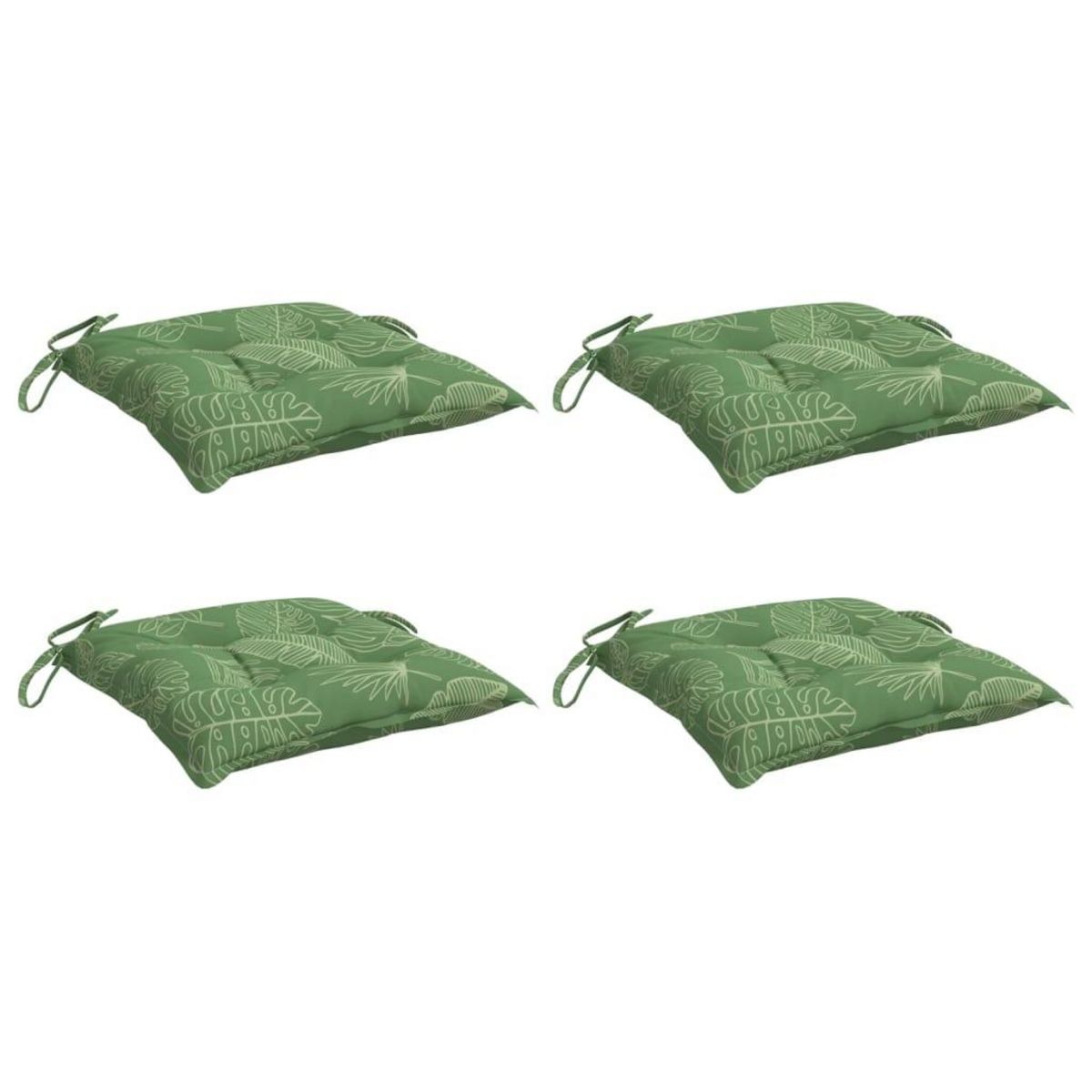 VIDAXL Coussins de chaise lot de 4 a motif de feuilles 50x50x7cm tissu