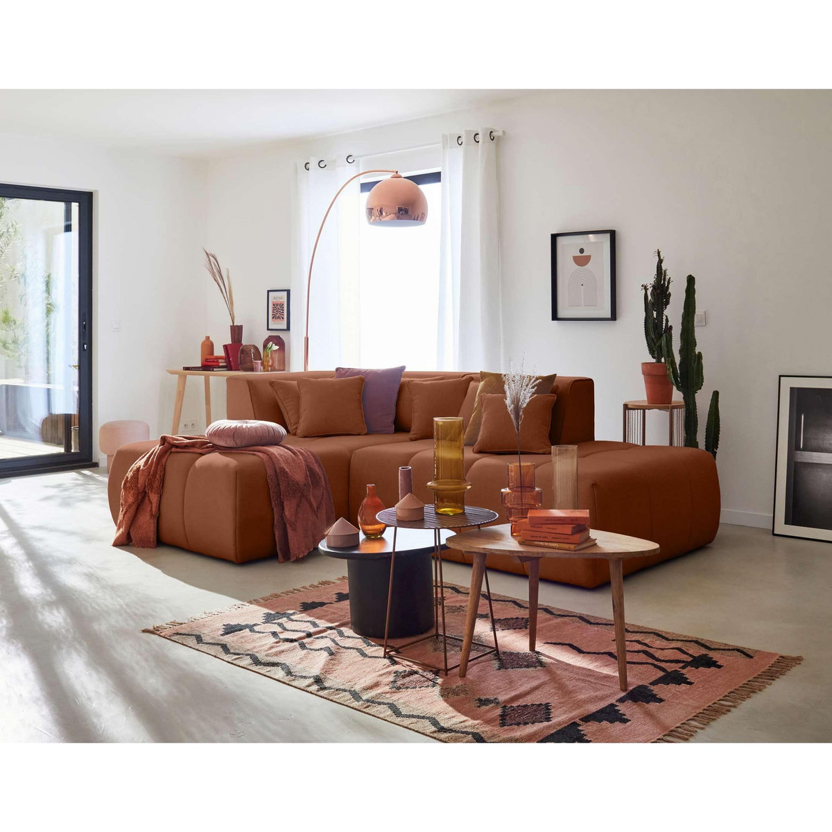 LISA DESIGN Caracas - canapé modulable d'angle gauche - 4 places - en tissu