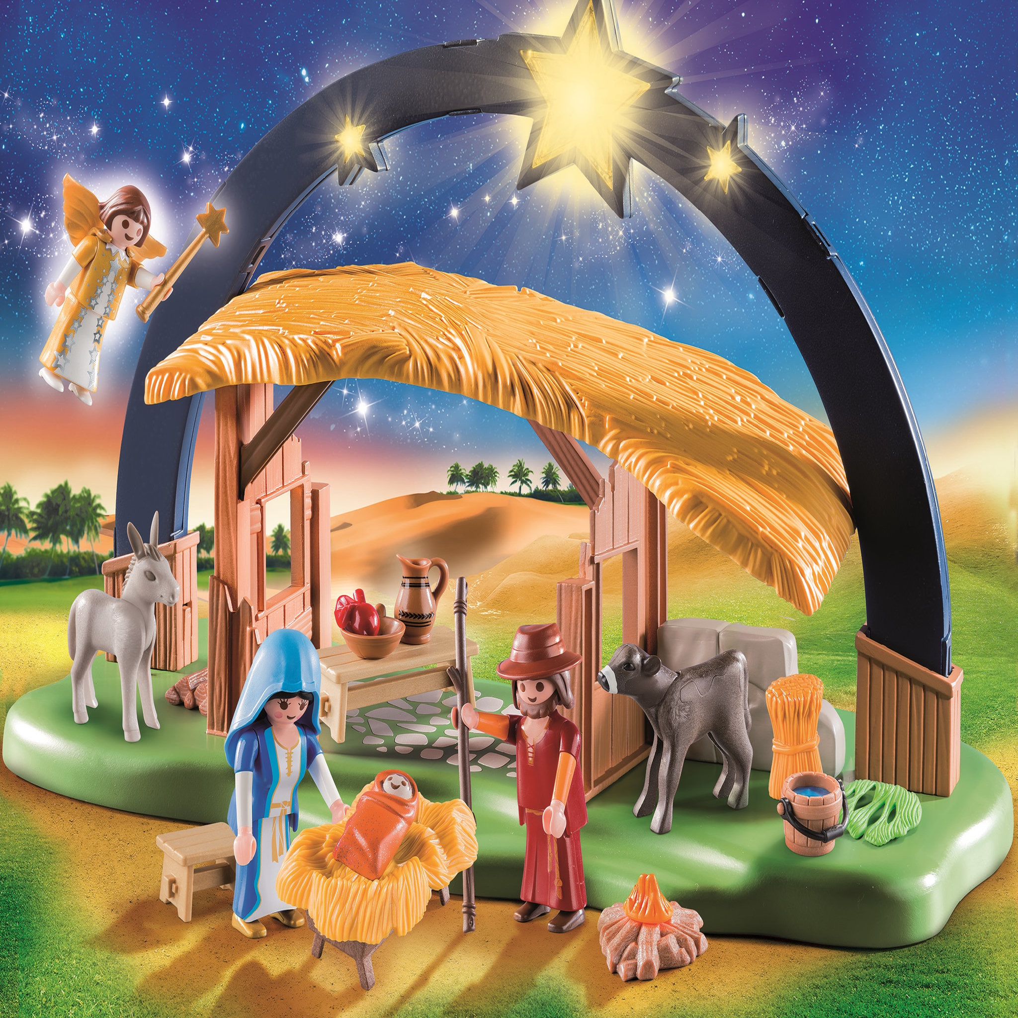 Voir la diapositive 3 : PLAYMOBIL 9494 - Christmas - Crèche avec illumination