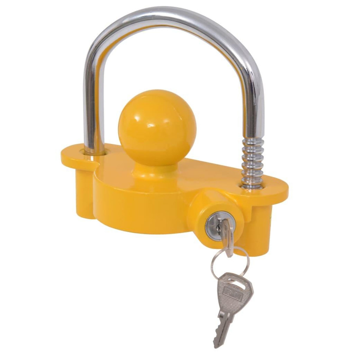VIDAXL Verrou de remorque et 2 cles Acier et alliage d'aluminium Jaune